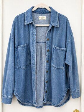 Z Supply All Day Knit Denim Jacket Size M